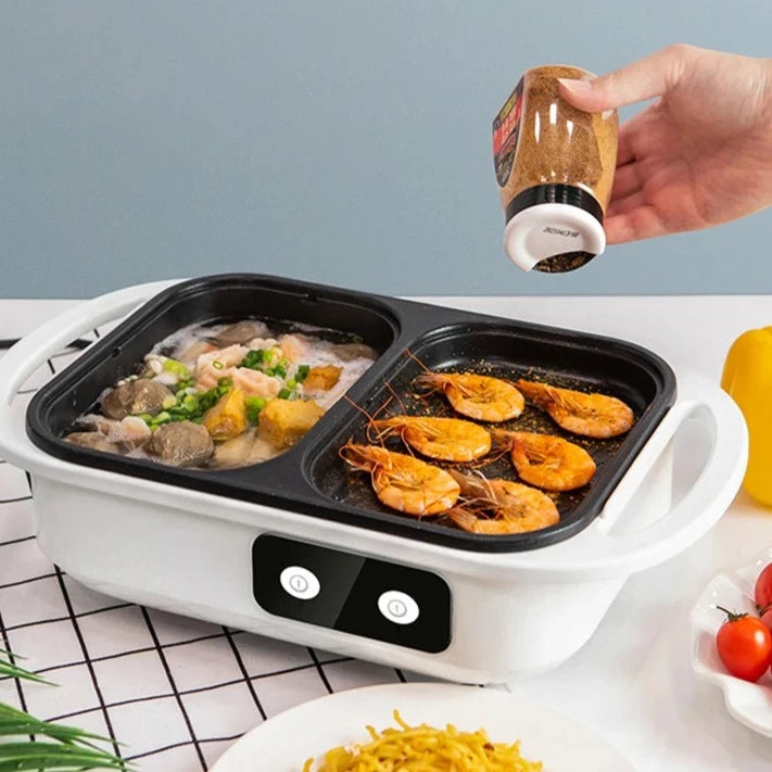 2-in-1 Non-Stick Shabu Pot and Griddle